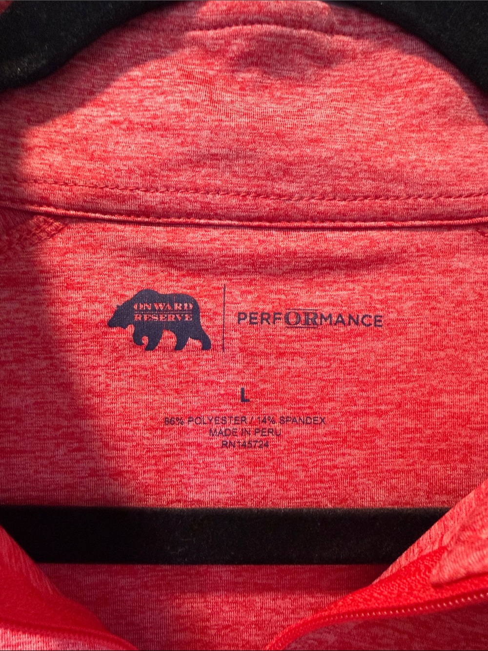 NWT Onward Reserve Performance Quarter-Zip Long Sleeve Shirt - Red - Picture 2 of 5